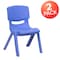 Flash Furniture Blue Plastic Stackable School Chair with 10.5'' Seat Height, PK2 2-YU-YCX-003-BLUE-GG - alternate 8